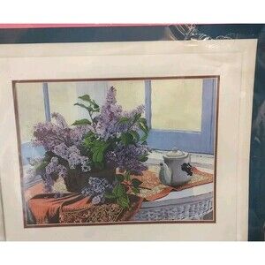 NOS 1990 Sunset Gallery Crewel Fresh Lilacs Helen Rundell 11058 Needlepoint Kit